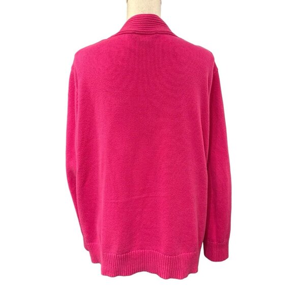 Pendleton Sweater Womens 3X Pink Button Down Cardigan Ribbed Trim‎ Preppy Modest - Picture 3 of 9